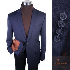 Joseph Jos. A. Bank Blazer Sport Coat Sz 41R Check Navy Wool Two Button Jacket